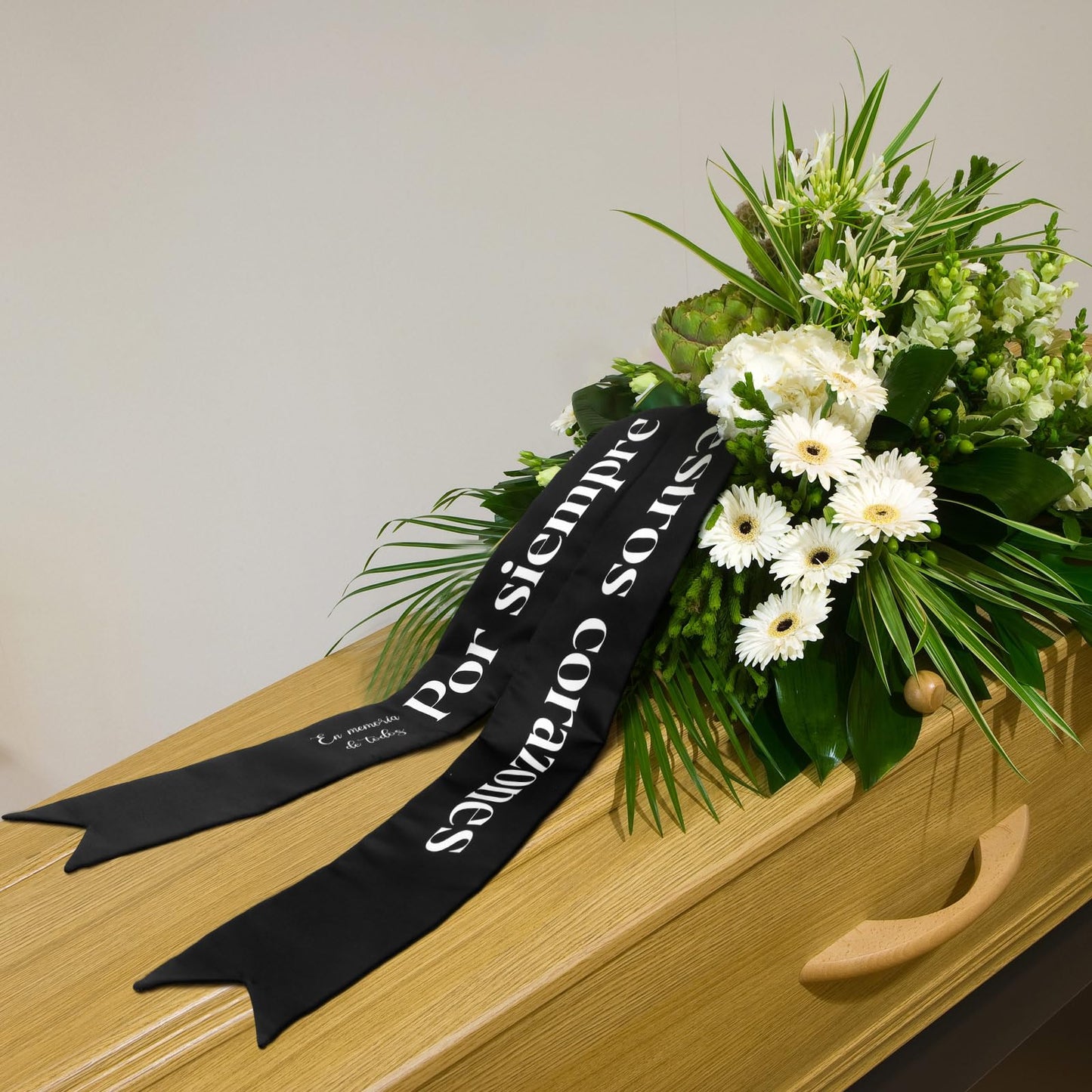 Funeral Sash Memorial Wreath Sash Funeral Ribbon Celebration of Life Ribbon for Casket or Wreath Flowers Memorial Service Honor The Loved Ones Memory 58x4''(White,Forever in Our Hearts)