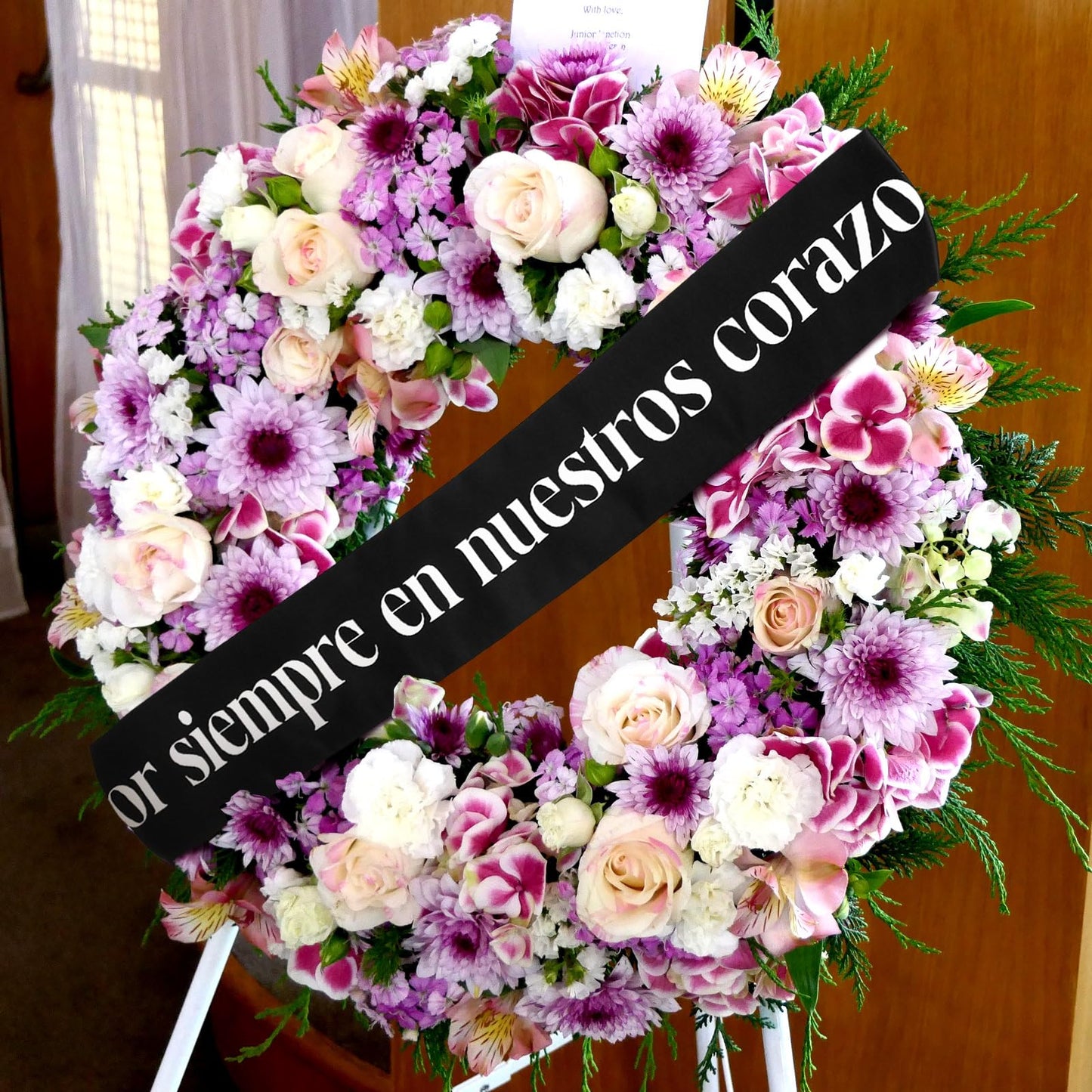 Funeral Sash Memorial Wreath Sash Funeral Ribbon Celebration of Life Ribbon for Casket or Wreath Flowers Memorial Service Honor The Loved Ones Memory 58x4''(White,Forever in Our Hearts)