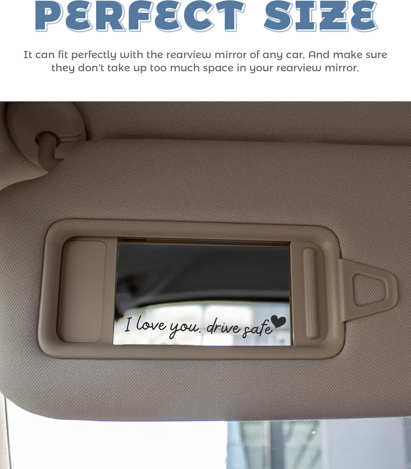 4PCS Car Stickers,Car Decals,Car Accessories Vinyl Rearview Mirror Decal Decor,Auto Stickers and Decals,Self Affirmations Decal,Cute Auto Decals for Women (Black, I Love You Drive Safe)