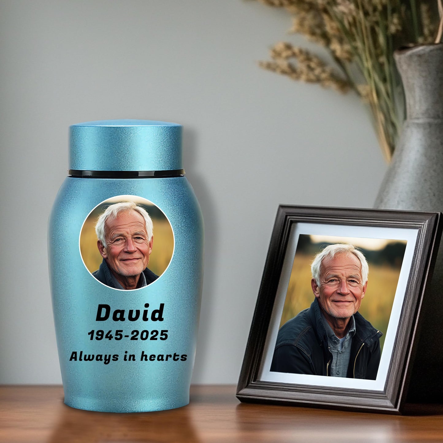 Personalized Cremation Urns for Human Ashes, Custom Name Photo Urns for Human Ashes Adult Female Male, Stainless Steel Keepsake Human Urns for Ashes Decorative Urn Ashes