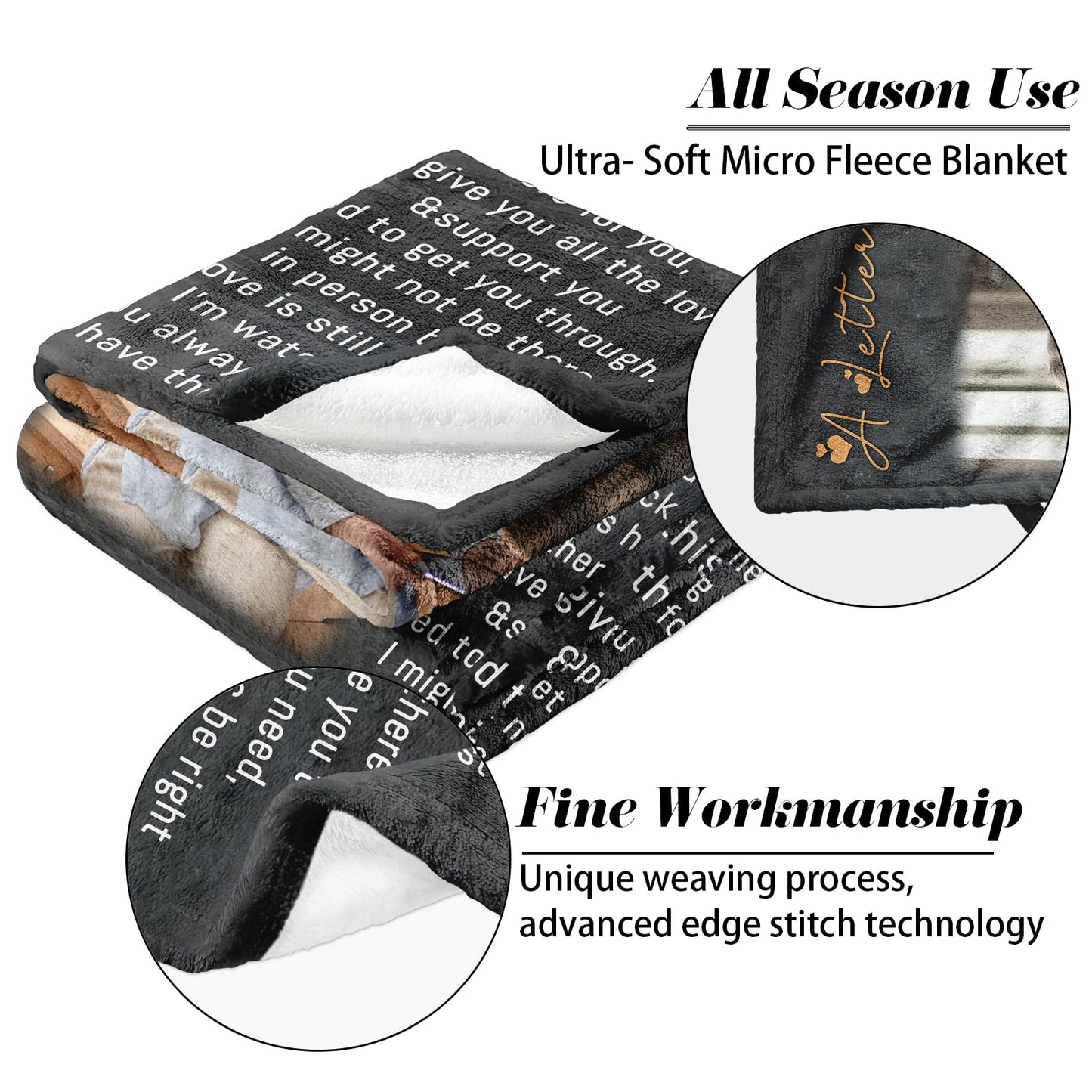 Vsmoedb Custom Memorial Blanket with Pictures, Sympathy Blanket for Loss of Loved One, Memorial Blankets for Loss of Mom Dad, Memory Blankets Memorial Gifts for Loss of Loved One Made in USA