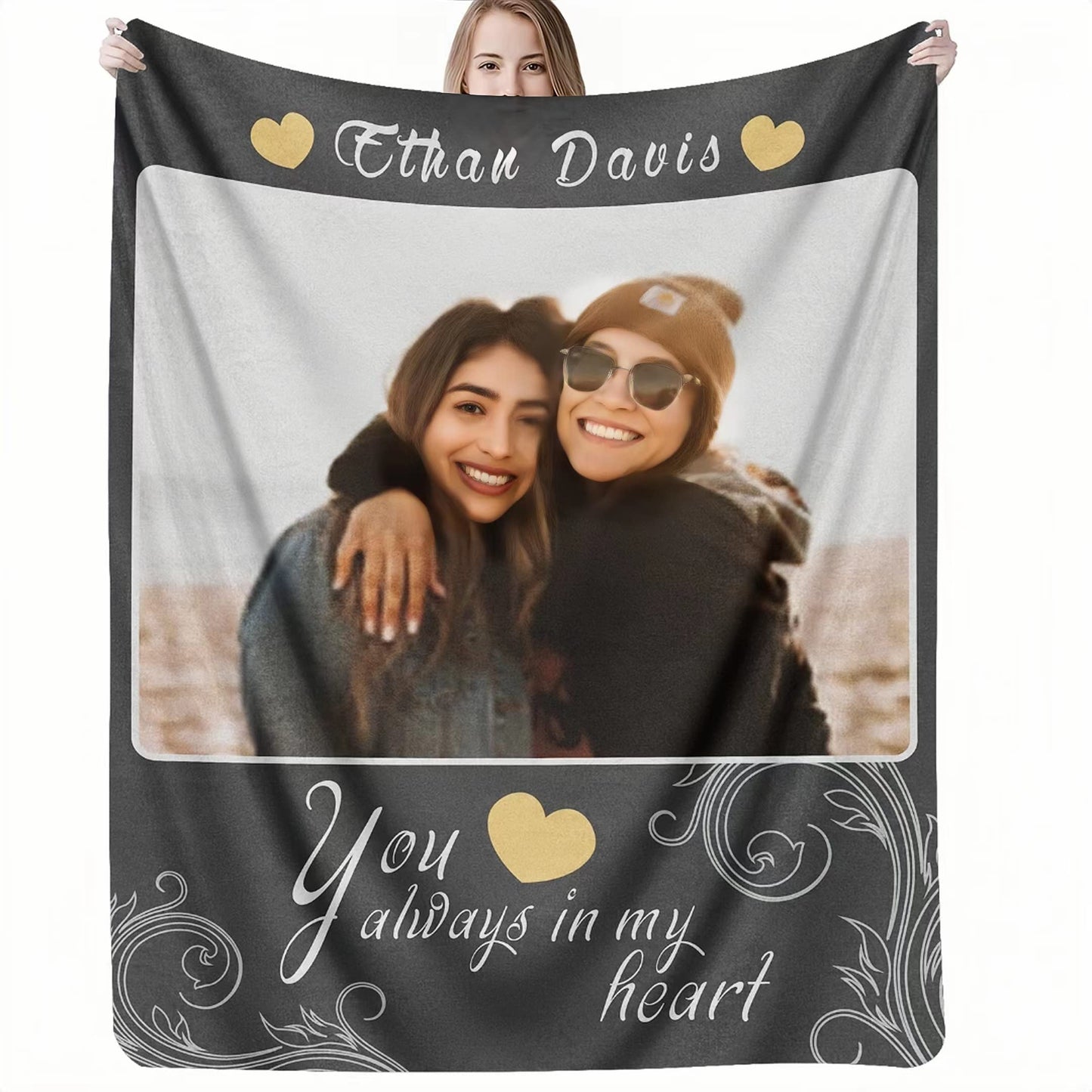 Custom Memorial Blanket with Photo for Loss of Loved One, Memorial Gifts for Loss of Mom Dad, Personalized Sympathy Bereavement Remembrance Grieving Gifts for Loss of Daughter Son