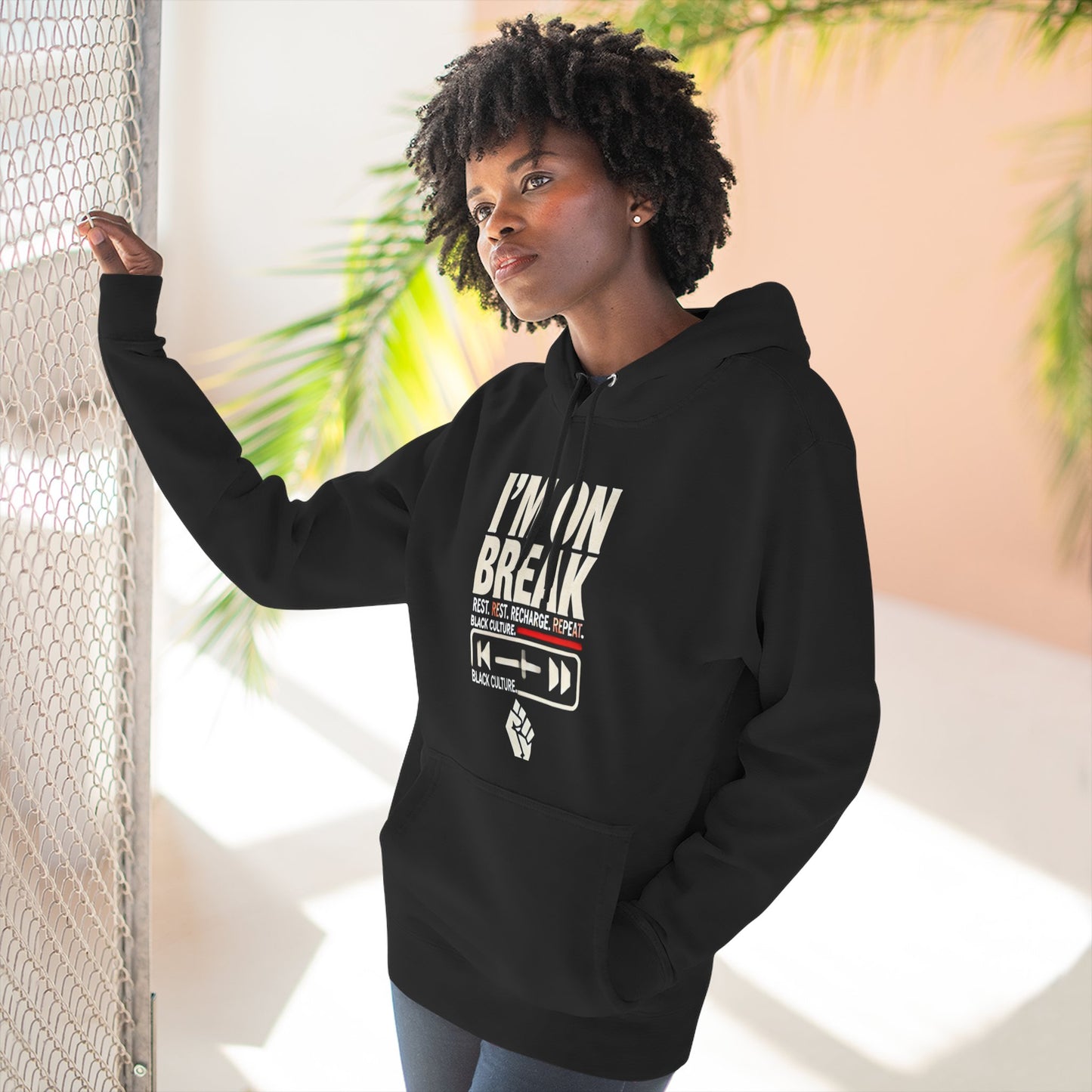I'm On Break Fleece Hoodie - Relax, Recharge, Refresh - Cozy Sweatshirt for Self-Care Days
