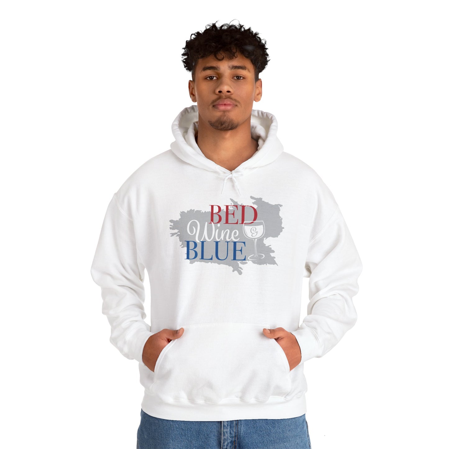 Unisex Hooded Sweatshirt - 'Red, Wine & Blue' Comfortable Casual Wear