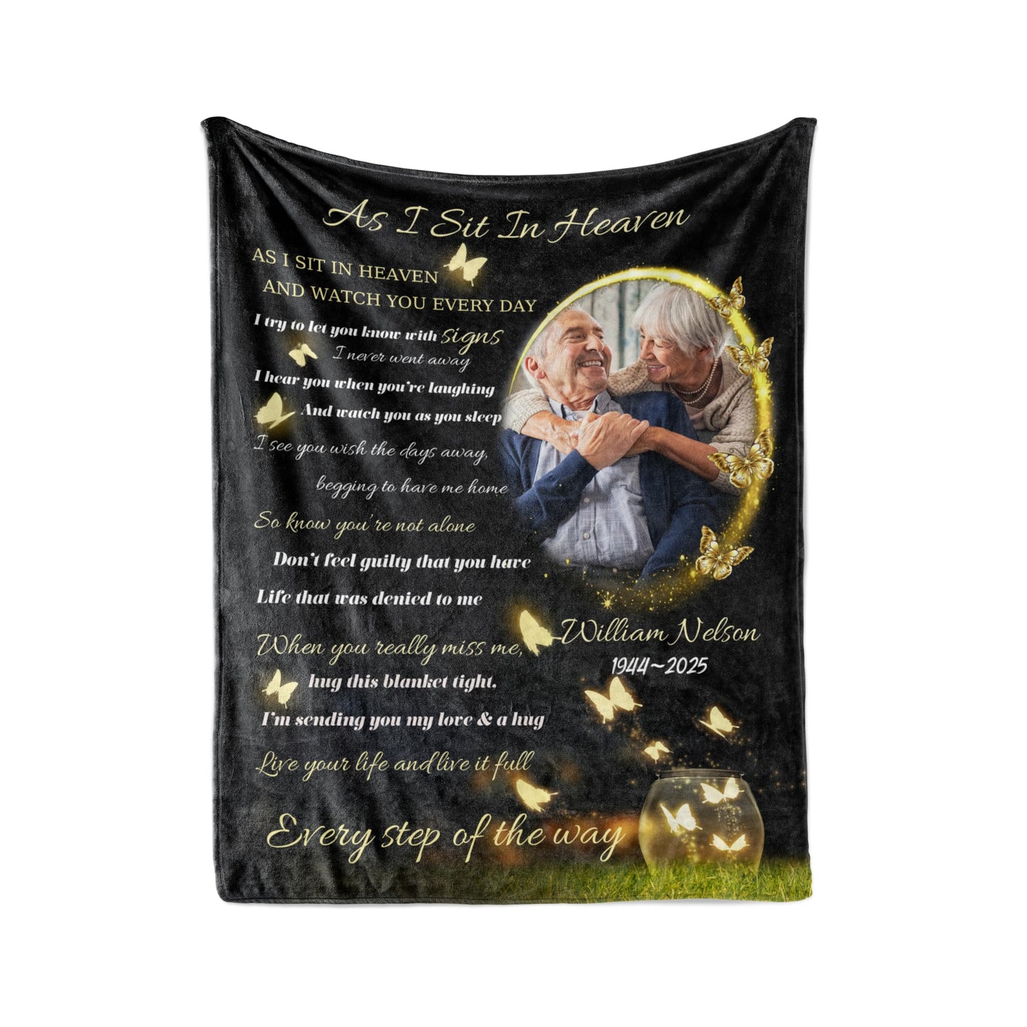 Vsmoedb Custom Memorial Blanket with Pictures, Sympathy Blanket for Loss of Loved One, Memorial Blankets for Loss of Mom Dad, Memory Blankets Memorial Gifts for Loss of Loved One Made in USA