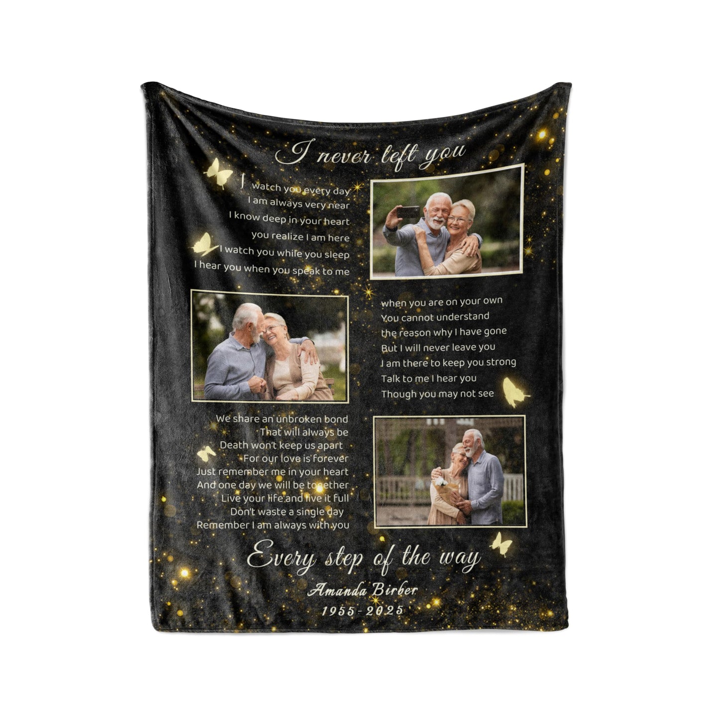 Vsmoedb Custom Memorial Blanket with Pictures, Sympathy Blanket for Loss of Loved One, Memorial Blankets for Loss of Mom Dad, Memory Blankets Memorial Gifts for Loss of Loved One Made in USA