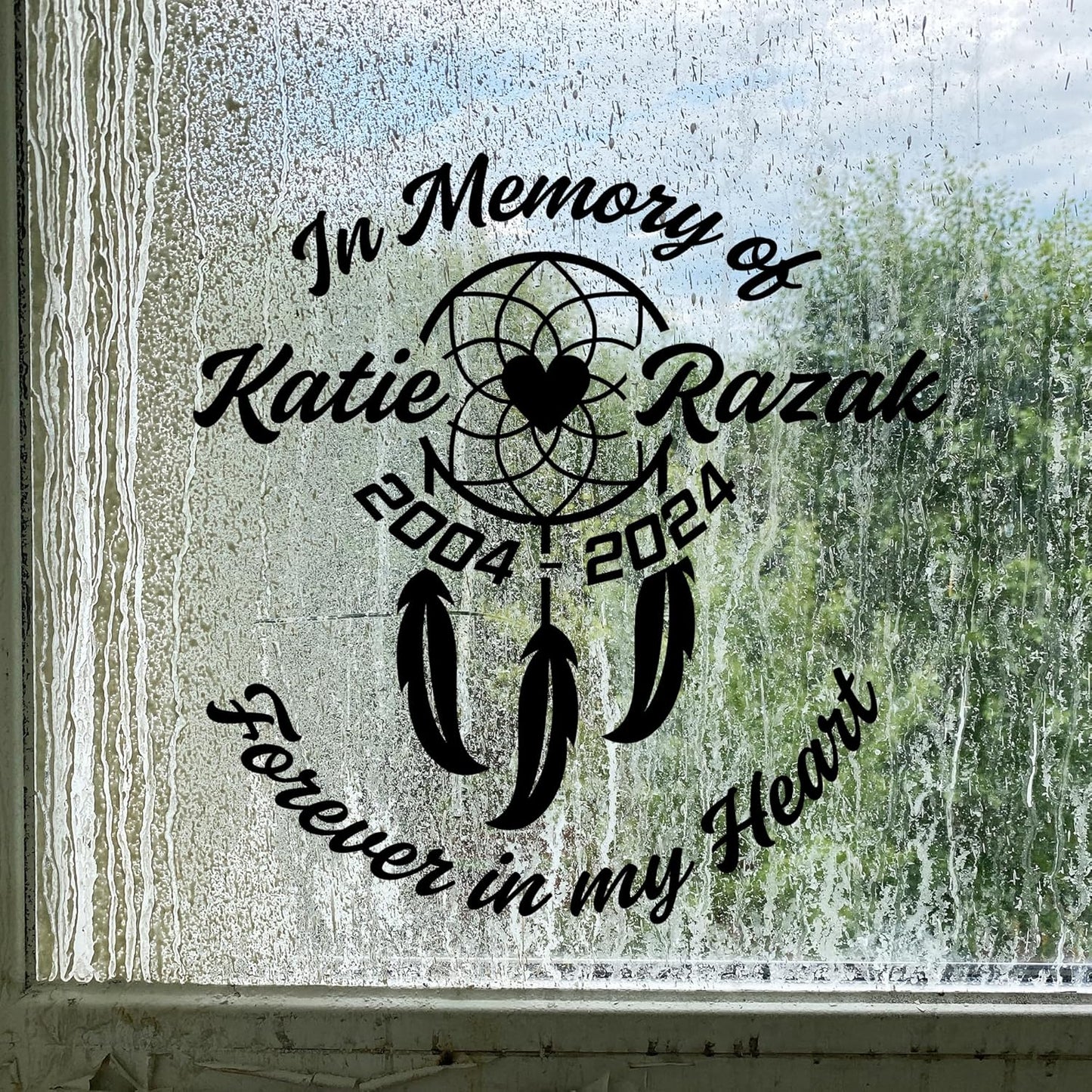 Custom Memorial Dreamcatcher Car Decal | in Memory of Vinyl Sticker | Forever in My Heart Design | Available in 5 Colors