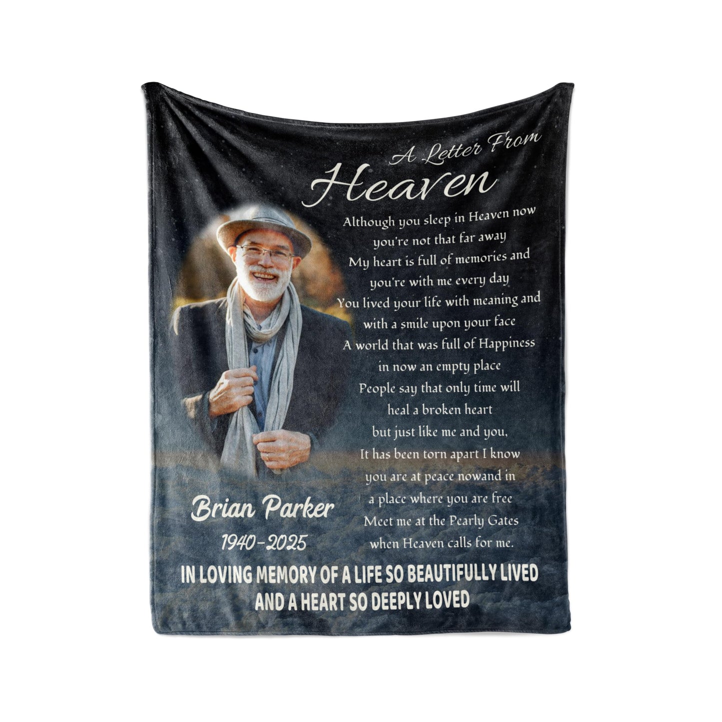 Vsmoedb Custom Memorial Blanket with Pictures, Sympathy Blanket for Loss of Loved One, Memorial Blankets for Loss of Mom Dad, Memory Blankets Memorial Gifts for Loss of Loved One Made in USA