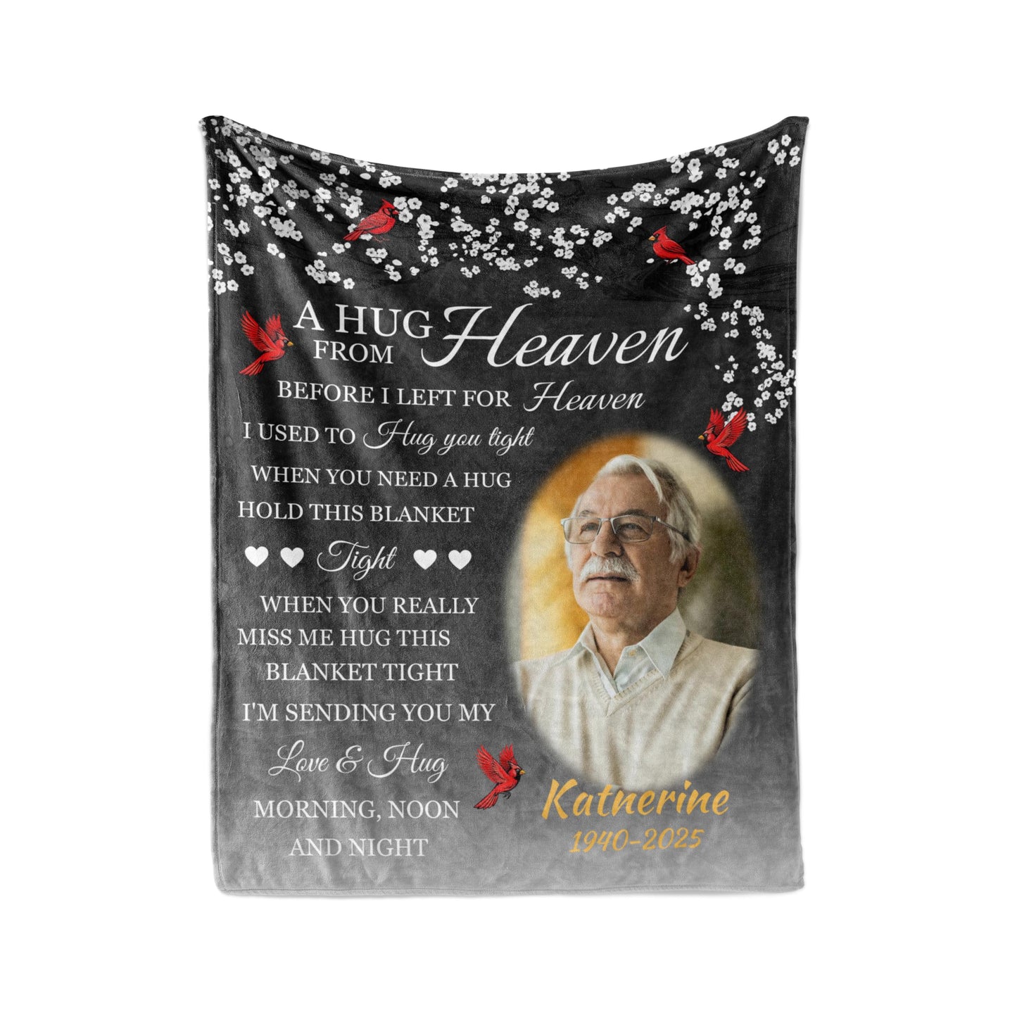Vsmoedb Custom Memorial Blanket with Pictures, Sympathy Blanket for Loss of Loved One, Memorial Blankets for Loss of Mom Dad, Memory Blankets Memorial Gifts for Loss of Loved One Made in USA