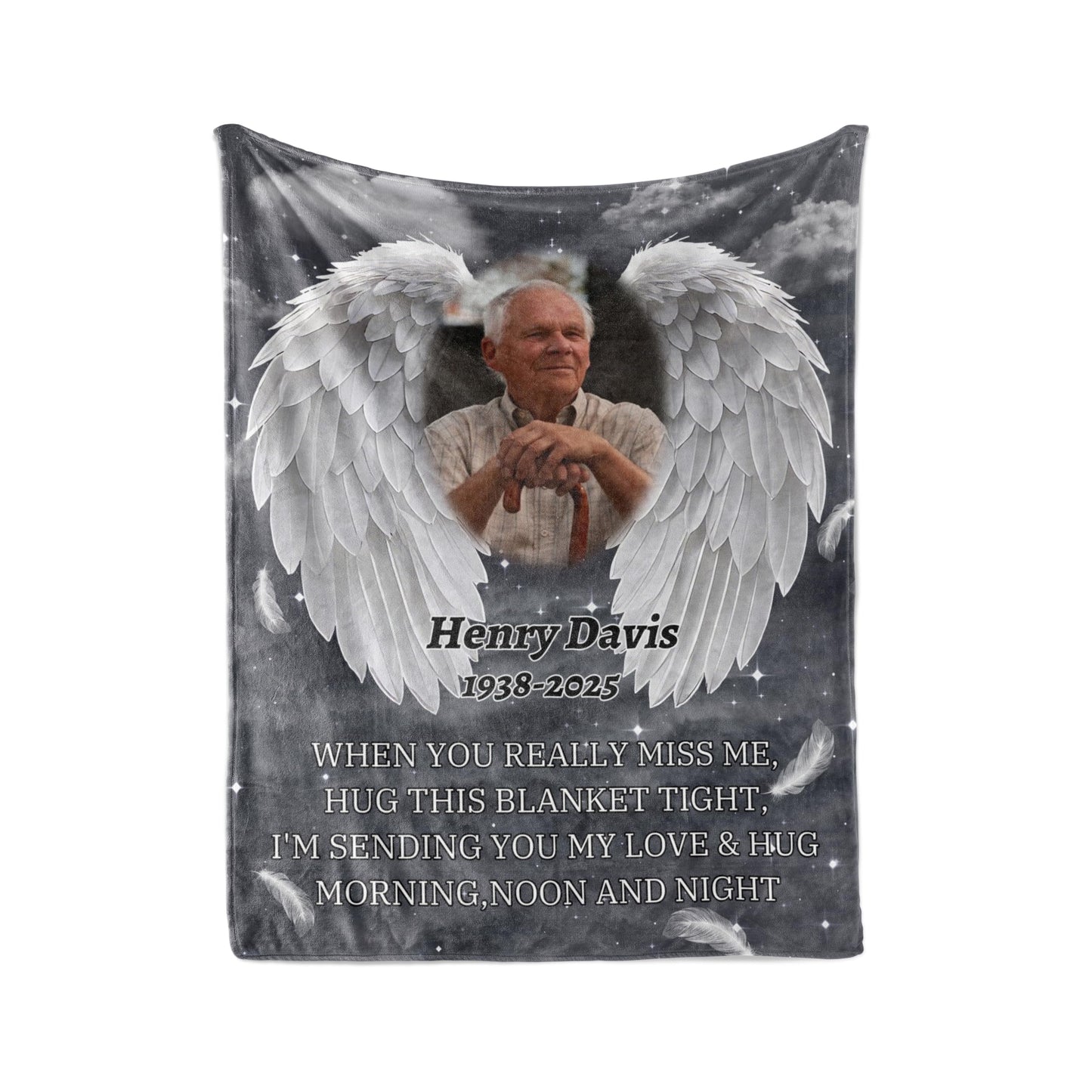 Vsmoedb Custom Memorial Blanket with Pictures, Sympathy Blanket for Loss of Loved One, Memorial Blankets for Loss of Mom Dad, Memory Blankets Memorial Gifts for Loss of Loved One Made in USA