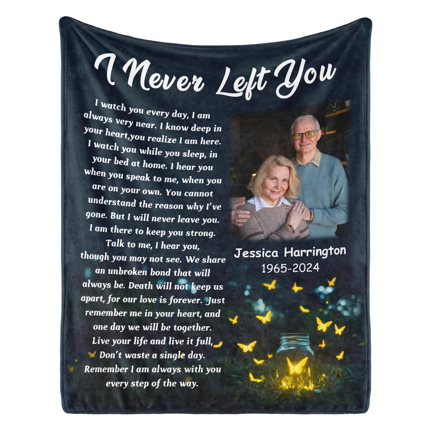 Custom Memorial Blanket with Photo for Loss of Loved One, Memorial Gifts for Loss of Mom Dad, Personalized Sympathy Bereavement Remembrance Grieving Gifts for Loss of Daughter Son