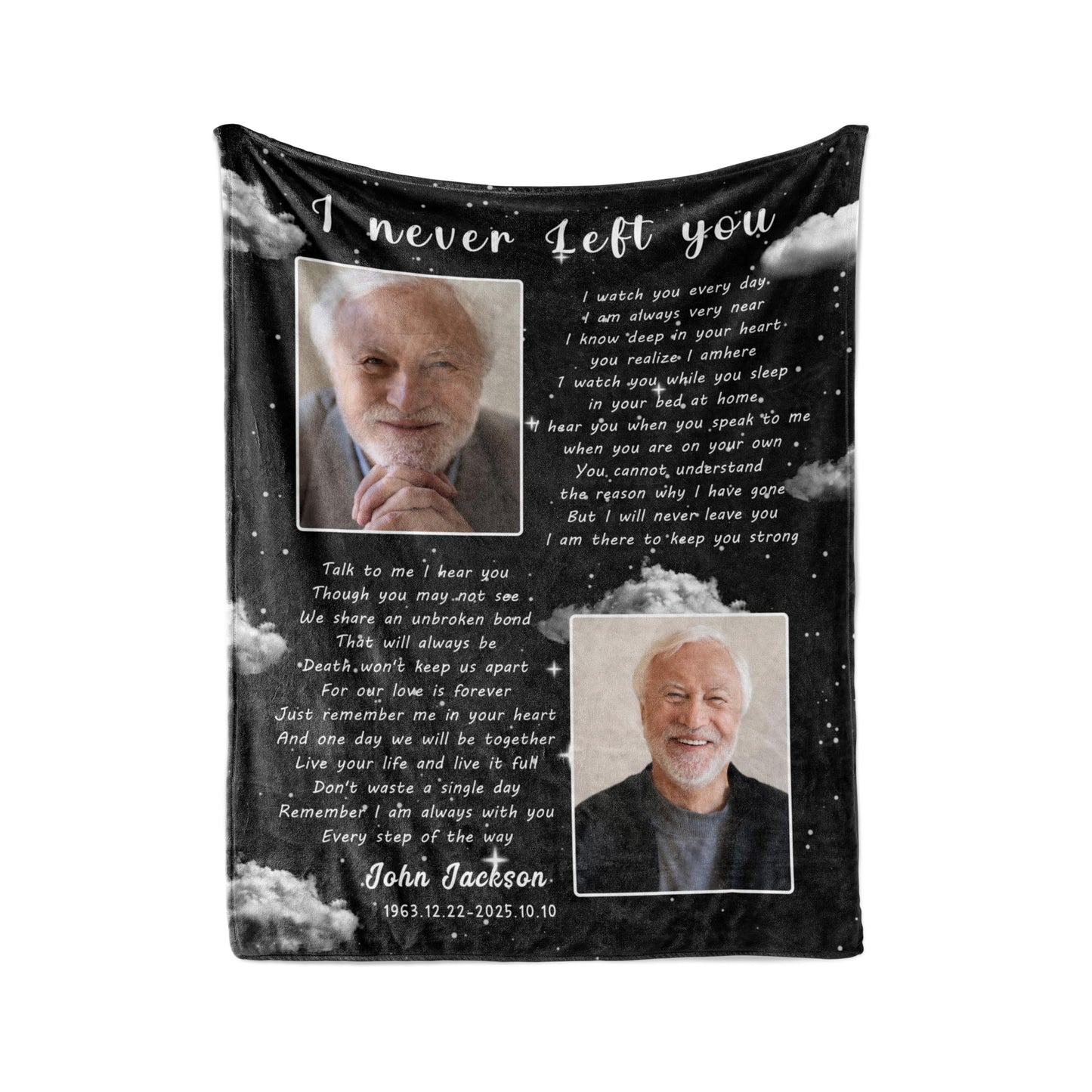 Vsmoedb Custom Memorial Blanket with Pictures, Sympathy Blanket for Loss of Loved One, Memorial Blankets for Loss of Mom Dad, Memory Blankets Memorial Gifts for Loss of Loved One Made in USA