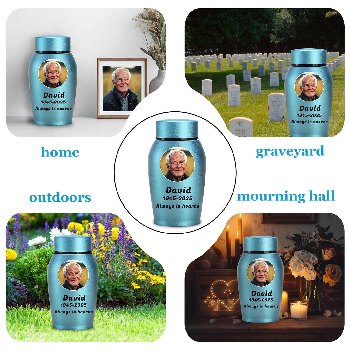 Personalized Cremation Urns for Human Ashes, Custom Name Photo Urns for Human Ashes Adult Female Male, Stainless Steel Keepsake Human Urns for Ashes Decorative Urn Ashes